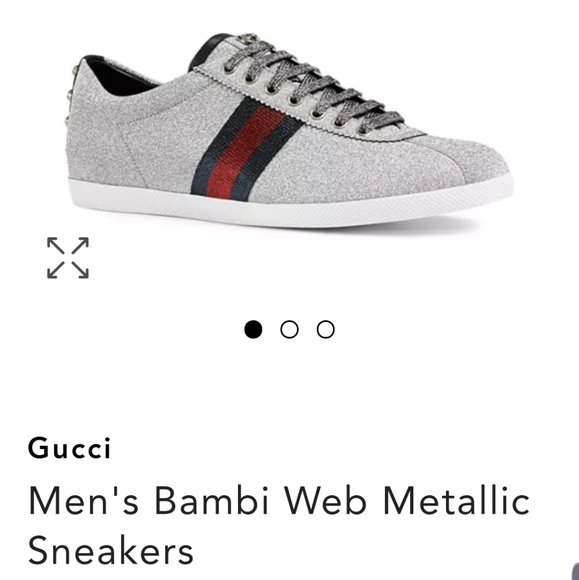 gucci men's bambi web metallic sneakers